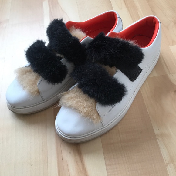 zara fur sneakers